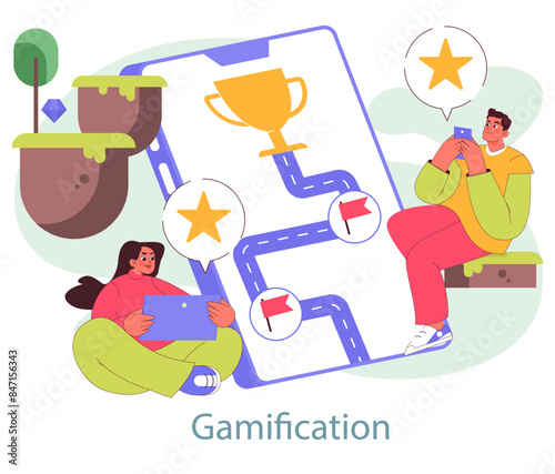 immersive marketing. Flat Vector Illustration