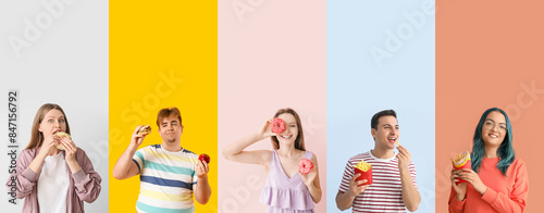 Set of young people with de...