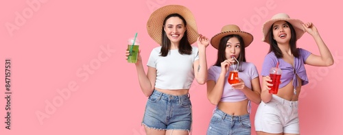 Beautiful young women in be...