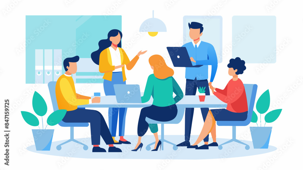 Business Meeting Vector Art: Professional Graphics on Clean Background Business Meeting Vector Art: Professional Graphics on Clean Background