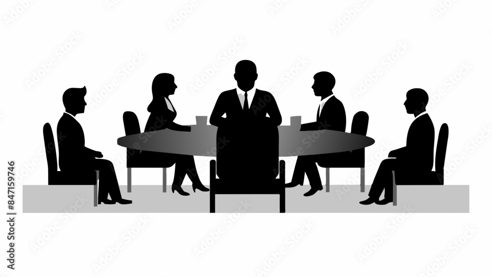 Business Meeting Vector Art: Professional Graphics on Clean Background Business Meeting Vector Art: Professional Graphics on Clean Background