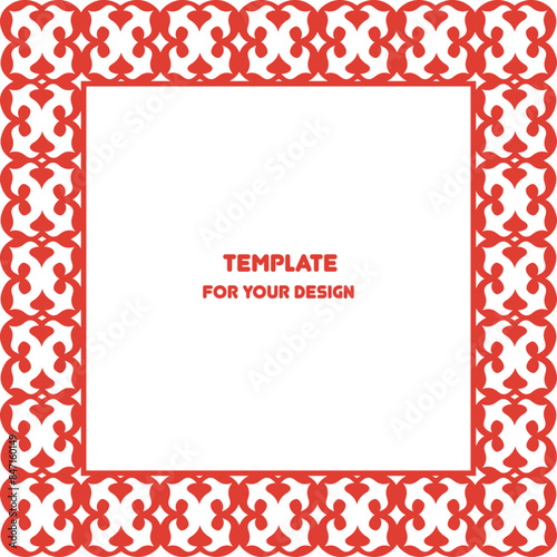 Frame with classic ornament. Ethnic texture designs can be used for backgrounds, motifs, textile, wallpapers, fabrics, gift wrapping, templates. Vector