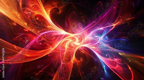 Abstract background with colorful energy waves. Suitable for use as a wallpaper or for web design.