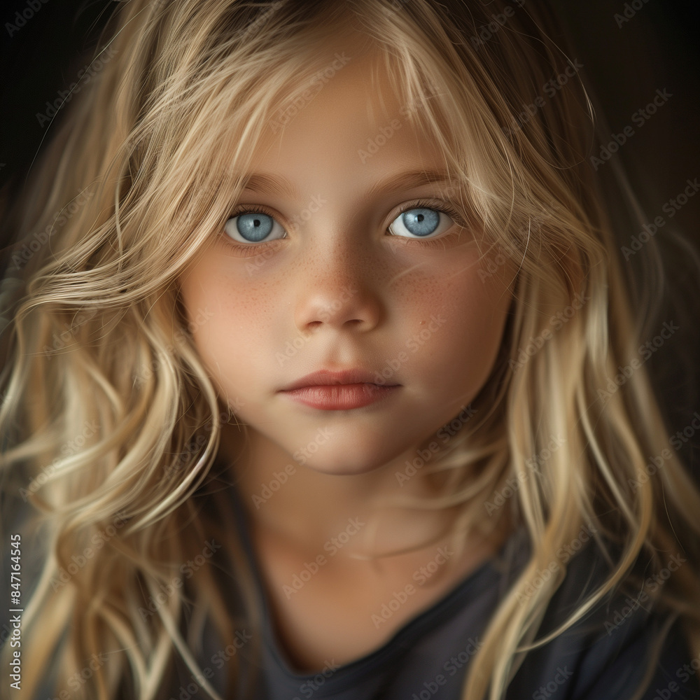 Beautiful cute little girl close up. Long blond hair and blue eyes. Charming child. Beautiful children. Beautiful cute little girl close up. Long blond hair and blue eyes. Charming child. Beautiful children.