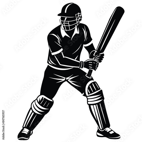 Silhouette of a Cricket player