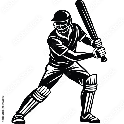 Silhouette of a Cricket player