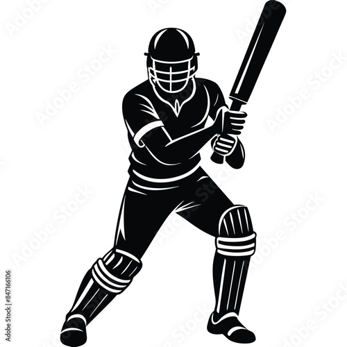 Silhouette of a Cricket player