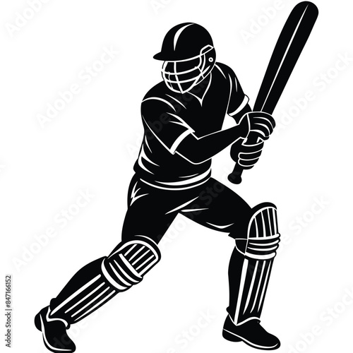 Silhouette of a Cricket player