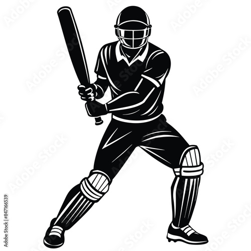 Silhouette of a Cricket player