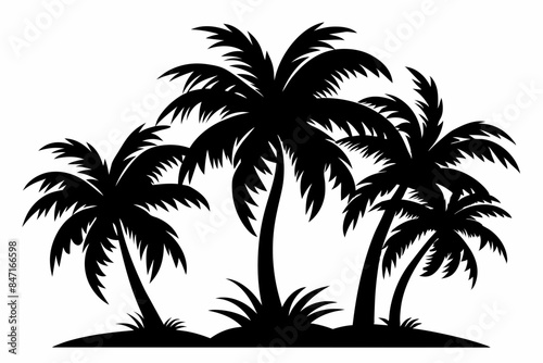 Palm tree silhouette vector art