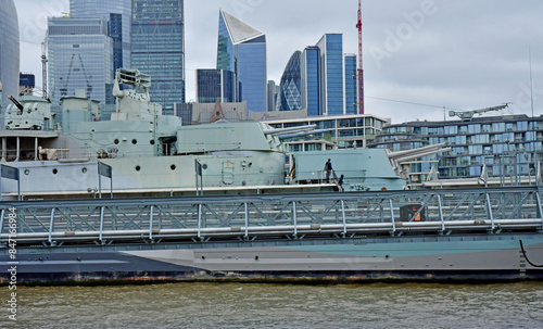 London; England - may 28 2023 : the Belfast warship photo