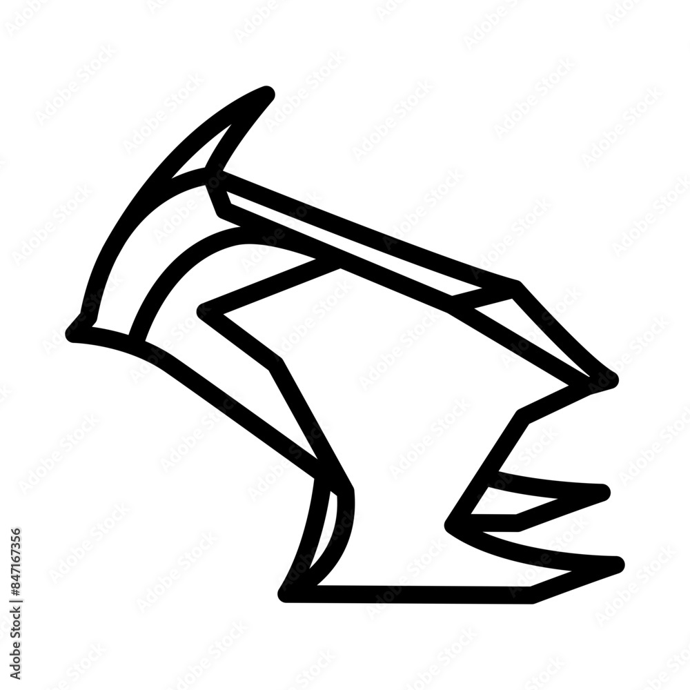 Motorcycle fairing line icon. Motorcycle part. Motorcycle spare part icon isolated on white background. Transparent background, minimalist symbol. Vector images