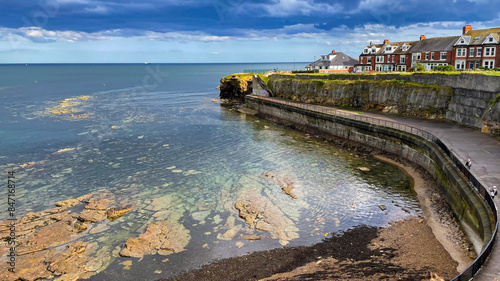 english coastline town view to the sea photo