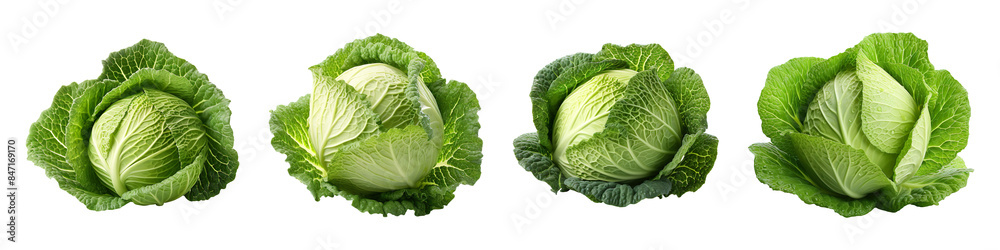 Fototapeta premium Collection set of Cabbage isolated on transparent background