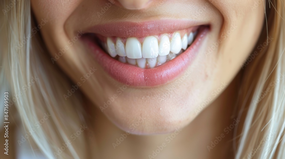 Obraz premium Smile transformation before and after images of dental crown and veneer procedure