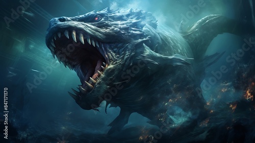 A Leviathan Swimming in the Sea





