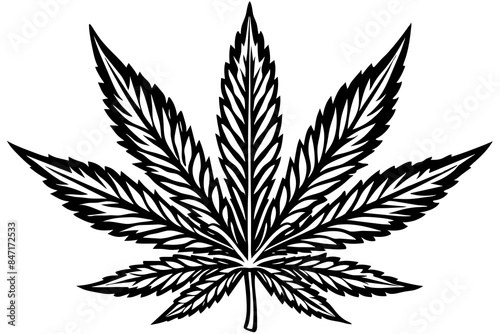 marihuana leaf logo vector illustration © Jutish