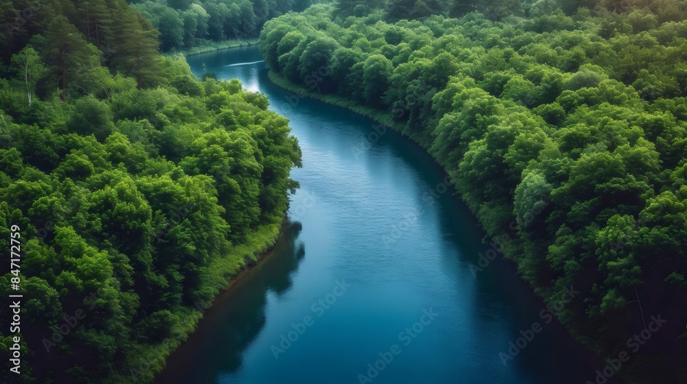 A river with trees on both sides A river with trees on both sides