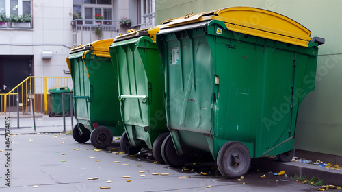 green garbage bin