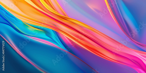 Leuchtfarbener Hintergrund in Neon Farben und einzigartigen Design als Explosion im Querformat für Banner