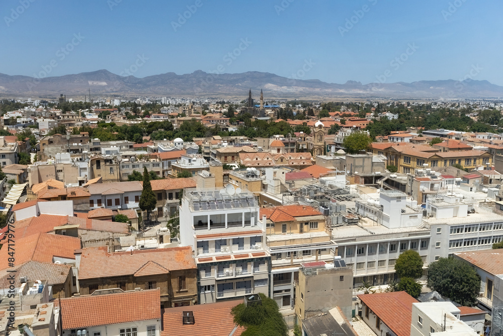 Aerial view of Old town Nicosia Cyprus Aerial view of Old town Nicosia Cyprus