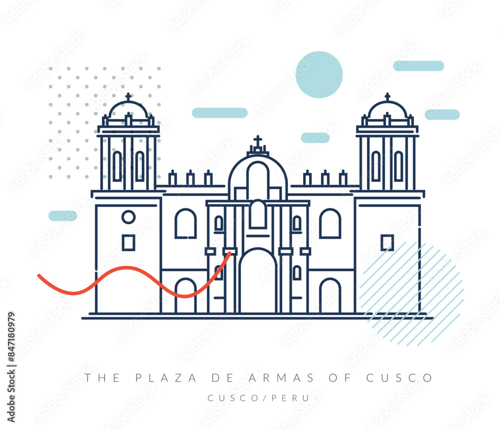 Fototapeta premium The Plaza de Armas of Cusco - Stock Illustration