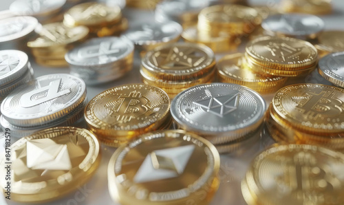 Cryptocurrency coins collec...