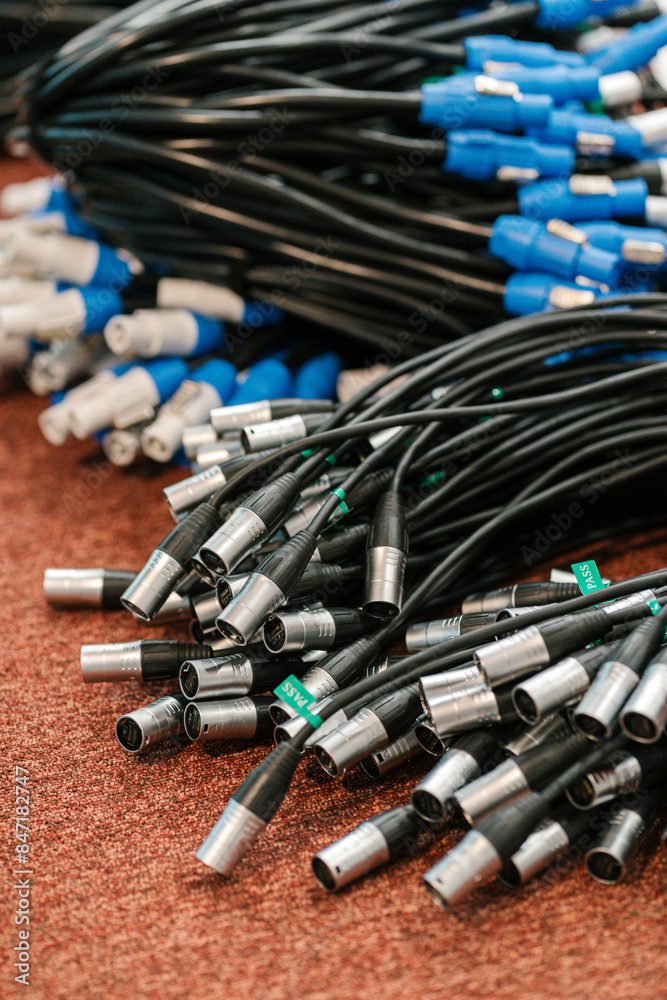 Group of data cables placed together Group of data cables placed together