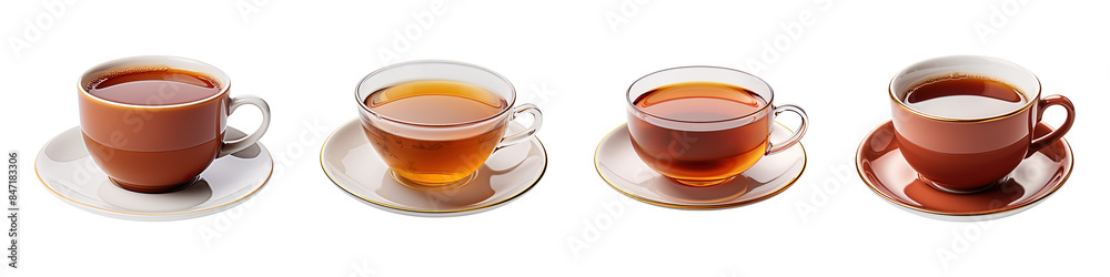 Collection set of cup of tea isolated on transparent background Collection set of cup of tea isolated on transparent background