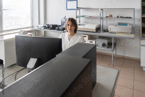 Researcher Working With Scientific Equipment In The Lab photo