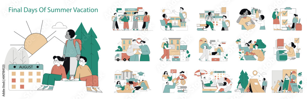 Last Days Of Summer. Flat Vector Illustration Last Days Of Summer. Flat Vector Illustration
