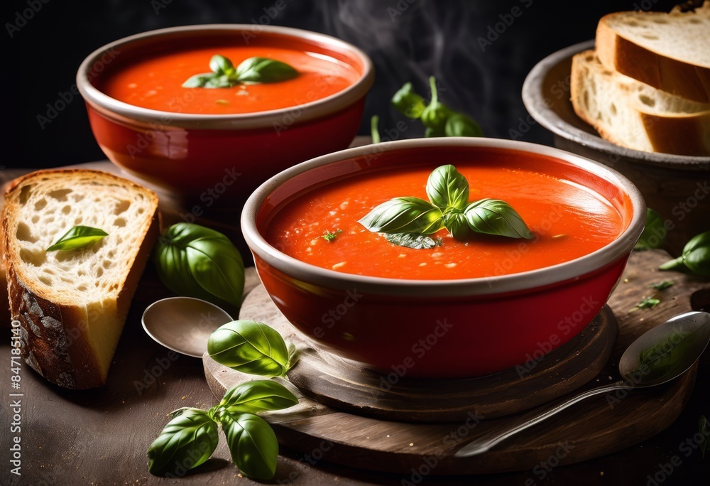 creamy tomato soup fresh basil garnish, rich, red, vegetable, hot, bowl, delicious, vegetarian, meal, lunch, dinner, homemade, healthy, comfort, warm creamy tomato soup fresh basil garnish, rich, red, vegetable, hot, bowl, delicious, vegetarian, meal, lunch, dinner, homemade, healthy, comfort, warm