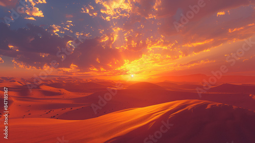 Sunset in the desert. © Pavithiran