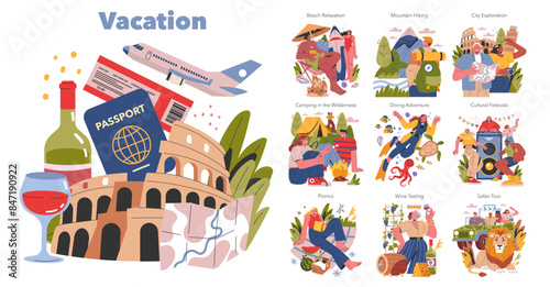 Vacation. Flat Vector Illustration