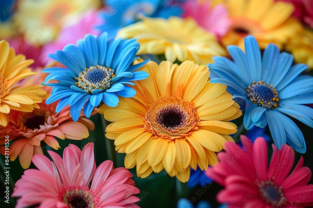 Vibrant Multicolored Gerbera Daisies in Bloom