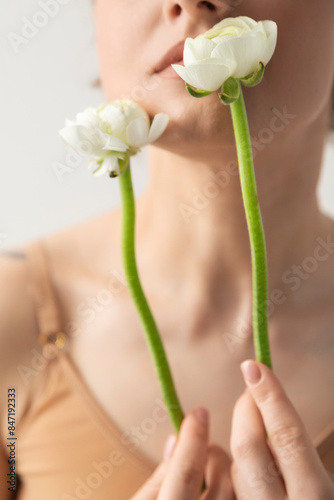 Femininity Concept with White Flowers