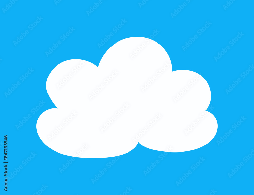 Cute cartoon cloud icon. Vector illustration