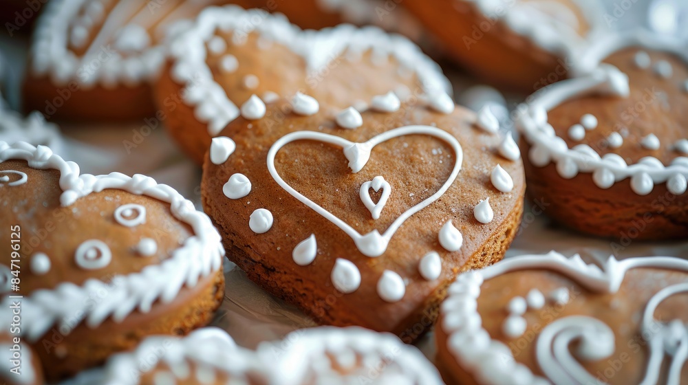 Heart Shaped Gingerbread Cookies as a Symbol of Affection Heart Shaped Gingerbread Cookies as a Symbol of Affection