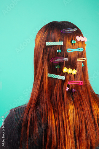 Hair clips on red hair