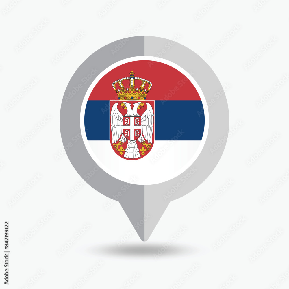 Serbia Location Pin Icon Vector Illustration