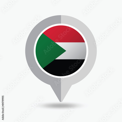 Free Download Sudan Location Pin Icon Vector Illustration - GFXLoad