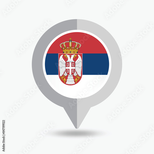 Free Download Serbia Location Pin Icon Vector Illustration - GFXLoad