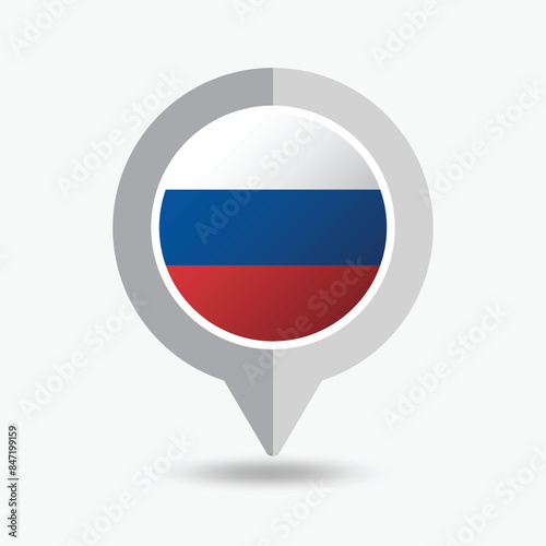 Russia Location Pin Icon Vector Illustration