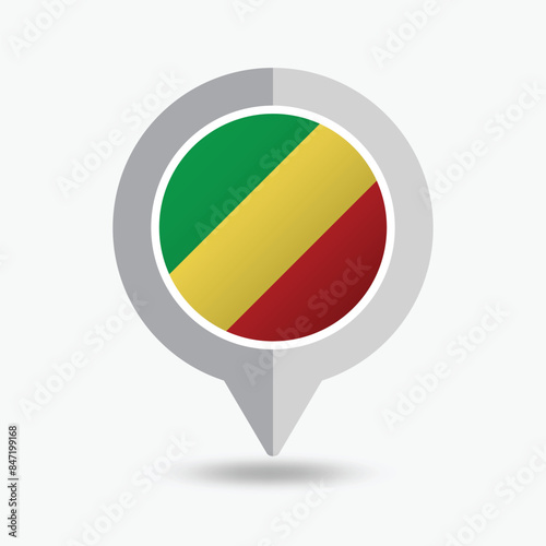 Free Download Republic of the Congo Location Pin Icon Vector Illustration - GFXLoad