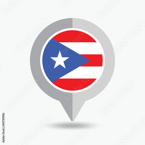 Free Download Puerto Rico Location Pin Icon Vector Illustration - GFXLoad