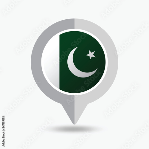 Free Download Pakistan Location Pin Icon Vector Illustration - GFXLoad