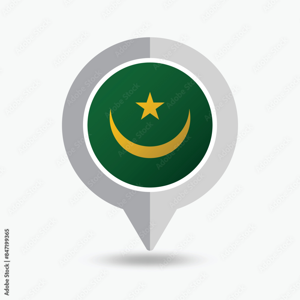 Mauritania Location Pin Icon Vector Illustration Mauritania Location Pin Icon Vector Illustration