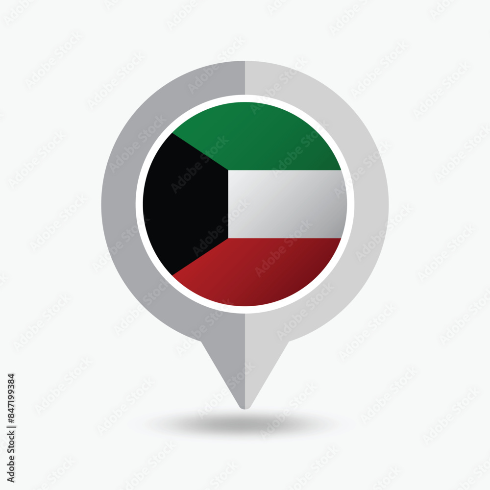 Kuwait Location Pin Icon Vector Illustration Kuwait Location Pin Icon Vector Illustration