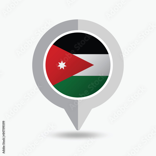 Jordan Location Pin Icon Vector Illustration