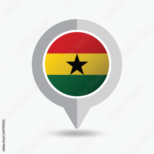 Free Download Ghana Location Pin Icon Vector Illustration - GFXLoad